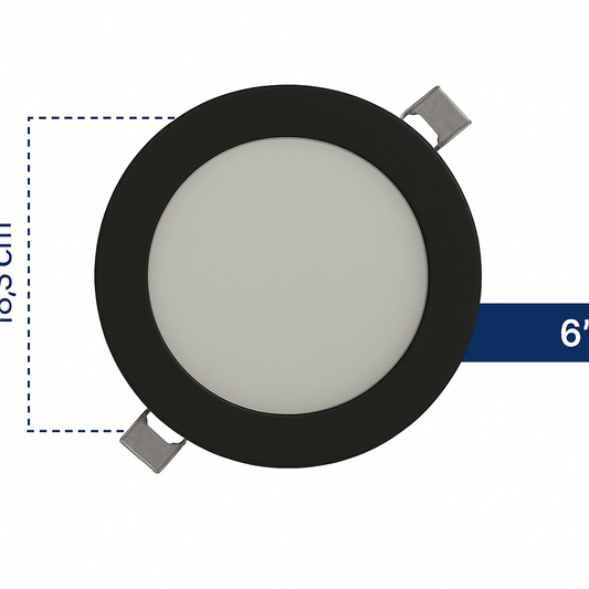 Panel led 12w negro incrustar