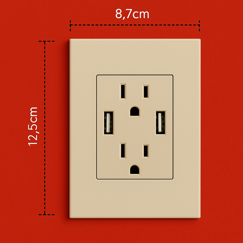Toma Doble + USB Golden Luxury