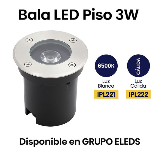 Bala LED Piso 3W – Luz Blanca o Cálida