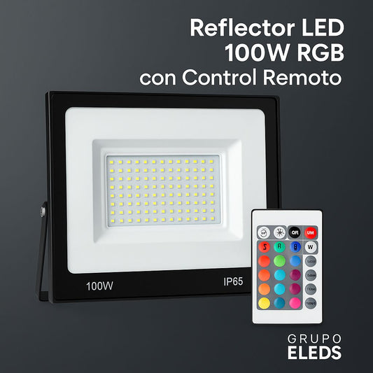 Reflector LED 100W RGB con Control Remoto