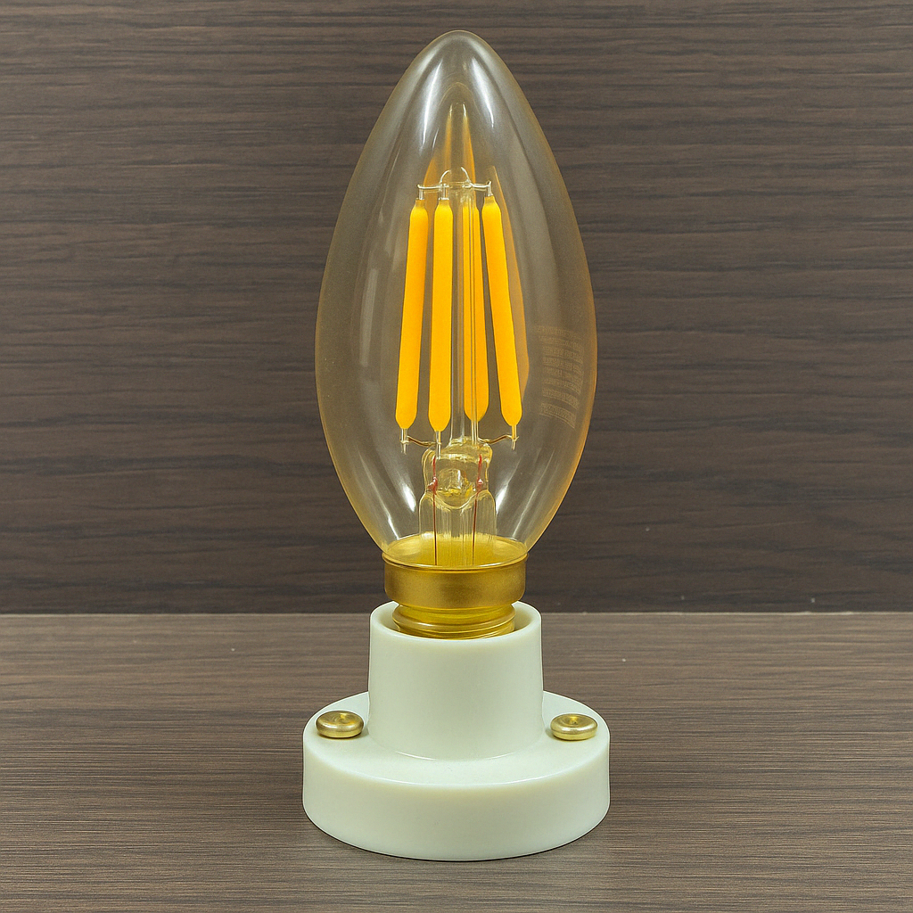 Bombillo Vela Vintage 4W Luz Amarilla E14