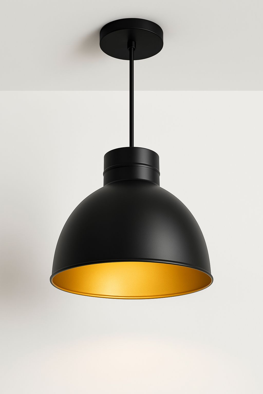 Lámpara Colgante Campana Negra-Dorada 30 cm