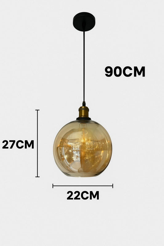 Lámpara Colgante 1 Luz Vidrio Ámbar LT06672 ✨