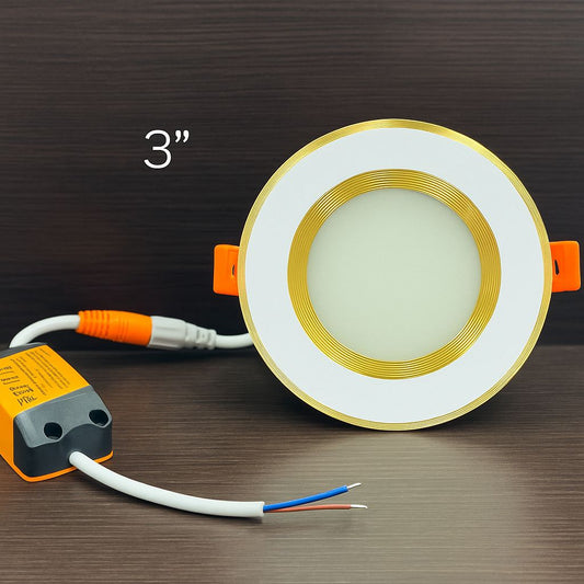Bala LED 6W | Blanco con Detalles Dorados | Luz Blanca