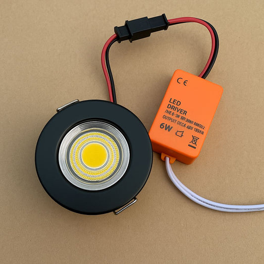 Mini Bala LED 3W – Negra | Luz Cálida y Blanca