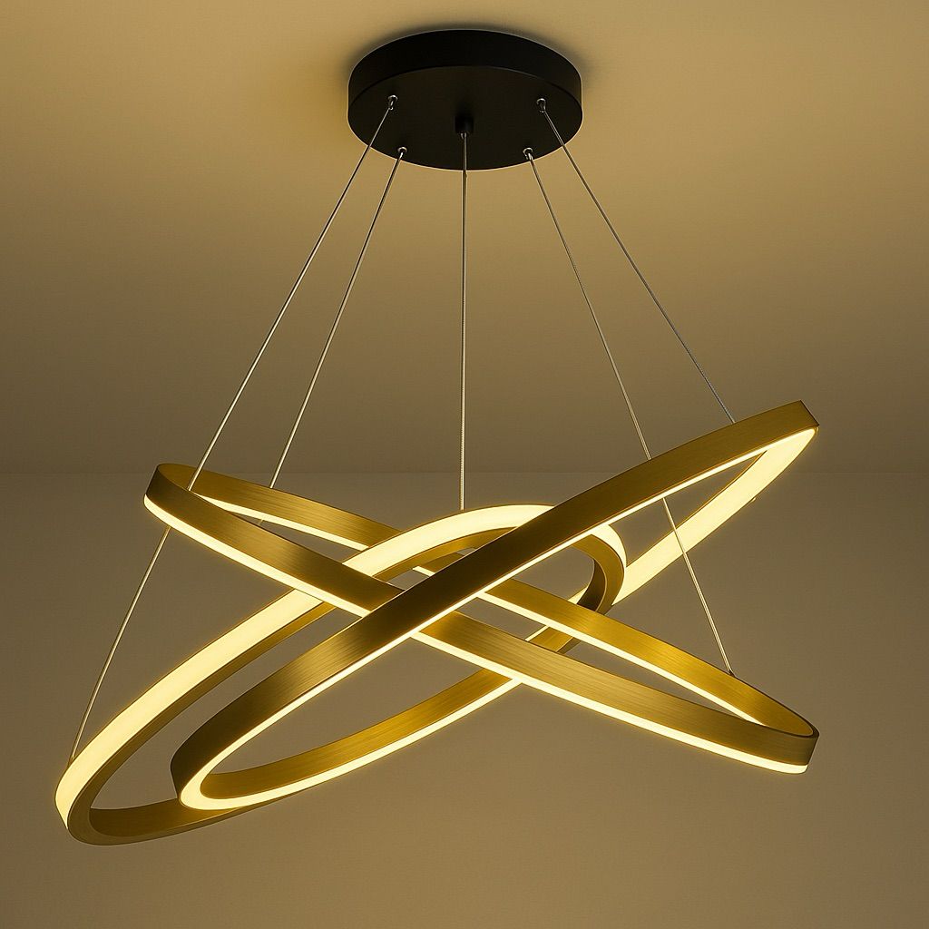 Lámpara Colgante LED 3 Aros – Negro