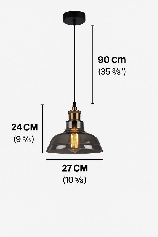 La Campana 1 Luz Cristal Ahumado Vintage LT06674
