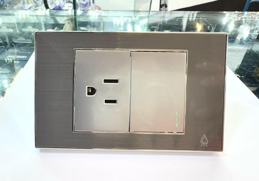 Interruptor + Toma Premium Stainless