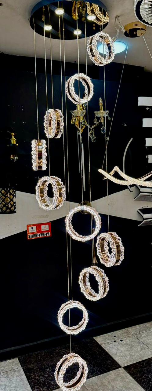 Lámpara Colgante 10 Aros – 3 Tonos